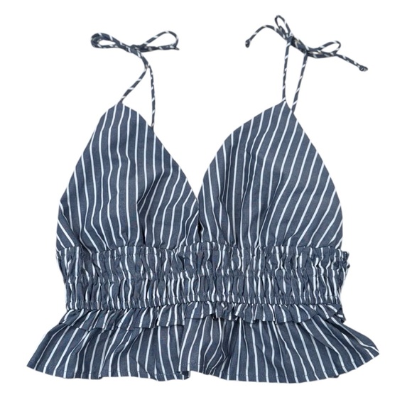 Sim & Sam Tops - SIM & SAM Striped 100% Cotton Peplum Top NWT XL